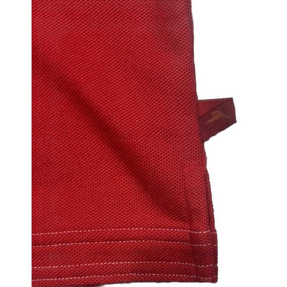 Men’s Tommy Bahama Large Island Zone Polo Shirt Mesh Supima Cotton Red - Picture 6 of 10